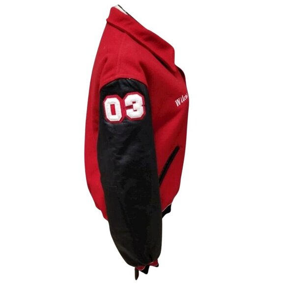 Vintage 1999 Gould Sports Red Wool Blend Letterman Jacket Size XL w/ Patches - Picture 6 of 9
